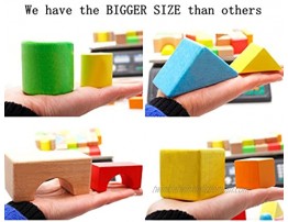 Lewo Large Wooden Blocks Construction Building Toys Set Stacking Bricks Board Games 32 Pieces