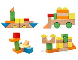 Lewo Large Wooden Blocks Construction Building Toys Set Stacking Bricks Board Games 32 Pieces
