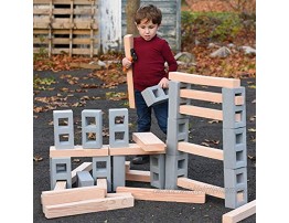 Playlearn Foam Wooden Beam Building Blocks – 24 Pieces Block Set for Kids – Safe Non Toxic Eva Foam