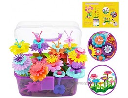 POMIKU Girls Toys for 3 4 5 6 Year Old Toddler Girls Gifts Flower Garden Building Toys for Kids Age 3yr-6yr Build a Garden STEM Fun Flower Toy 109PCS
