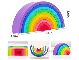 Rainbow Stacking Toys Nesting Puzzles Educational Toys Creative Rainbow Color Baby Silicone Building Blocks Rainbow Arch Baby Toys