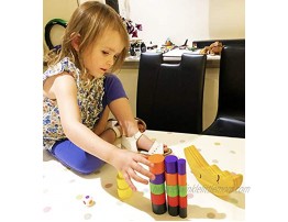 TOWO Wooden Stacking Blocks Balancing Game for Children Wooden Blocks Balancing Moon Stacking and Sorting Wooden Toy for 3 Years Old- Math Educational Toys for Preschool Kids