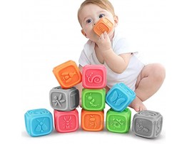 TUMAMA Baby Blocks,Soft Baby Building Blocks for Toddlers,Chewing Toys Educational Baby Bath Toys Play with Numbers Shapes Animals ,Letters for 0-3 Years