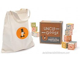 Uncle Goose Classic ABC Blocks with Canvas Bag Made in USA