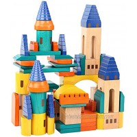 Wooden Castle Building Blocks Set-Stacking Wood Castle Blocks Educational Toy Set for Toddlers Fantasy Medieval Bridges and Arches Wooden Blocks for Kids Ages 3-8