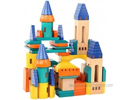 Wooden Castle Building Blocks Set-Stacking Wood Castle Blocks Educational Toy Set for Toddlers Fantasy Medieval Bridges and Arches Wooden Blocks for Kids Ages 3-8