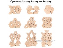 Wooden V-Shape Building Blocks Large Solid Wood Toddlers Stacking and Balancing Blocks Toy Early Learning Construction Game for Kids Age 3 4 5 6 7