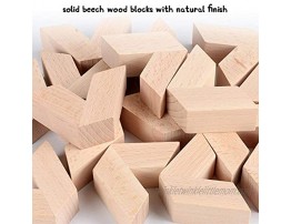 Wooden V-Shape Building Blocks Large Solid Wood Toddlers Stacking and Balancing Blocks Toy Early Learning Construction Game for Kids Age 3 4 5 6 7
