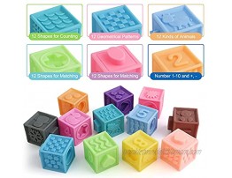 YUTIN Baby Blocks 16 PCS Soft Stacking Building Block Set for Toddlers Boys Girls Teething and Squeeze Toy Gift for 6 to 12 Months Up Infants Age 1 Year Old