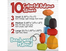 ZaxiDeel Wooden Stacking Building Blocks Rock Set 10pcs Lightweight Natural Rainbow Color Balancing Blocks for Toddlers and Kids Educational Learning Toy for Boys & Girls with an Exquisite Box