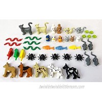 42 Pieces Friend Animal Figures Toy Building Blocks Accessory Pet Pack Fits LEGO Minifigures and 100% Compatible Includes: Dogs Cats Fish Snakes Rabbits Birds Frogs Owls Spiders & Mice