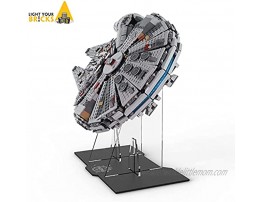 Acrylic Display Stand for Lego Millennium Falcon 75257 Star Wars Building Block Model Set,Transparent Clear Display Holder,Vertical Durable Stable Display Bracket Stand Only No Bricks