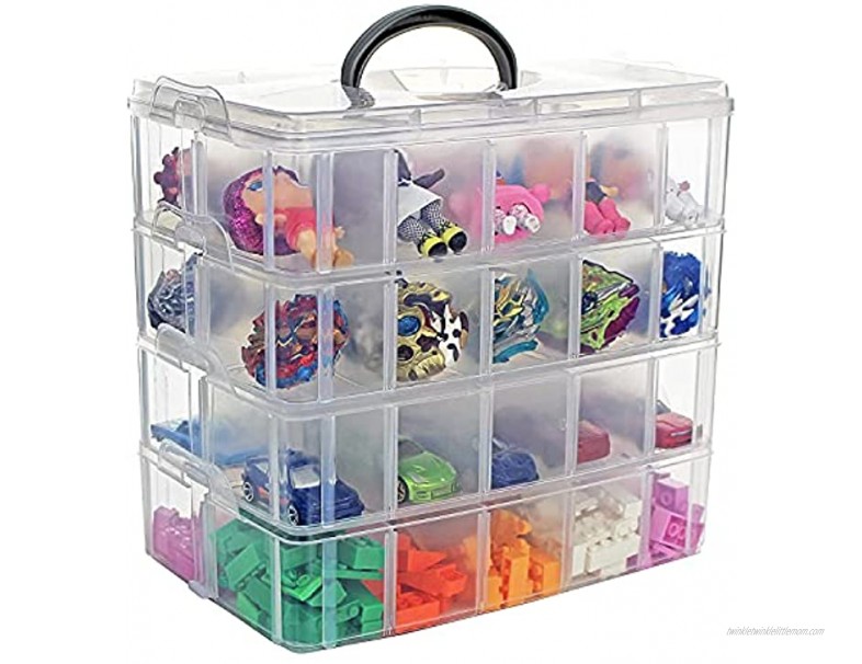 Bins & Things Toy Organizer with 40 Adjustable Compartments Compatible with LOL Surprise Dolls LPS Shopkins Calico Critters and Lego Dimension
