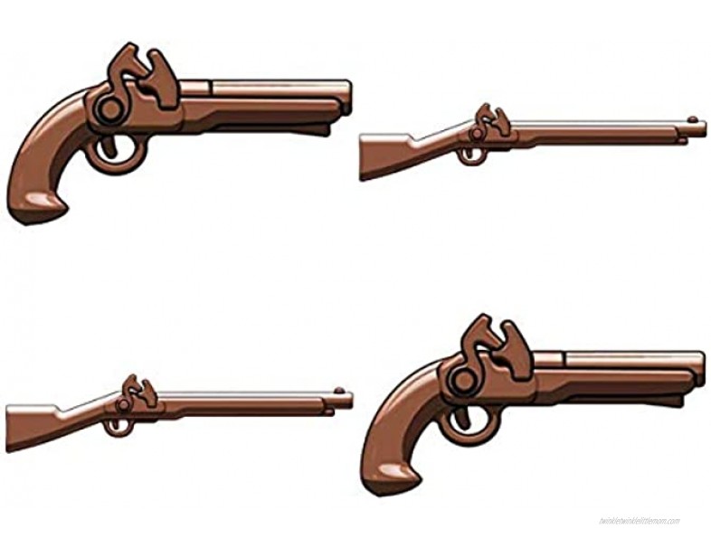 BrickArms Flintlock 4 Pack- for Minifigures- 2 Pistols 2 Muskets