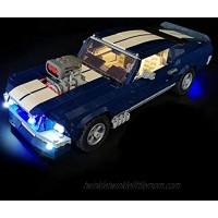 brickled LED Light Kit for Ford Mustang Model Lego 10265 USB Power Lego Set no Included