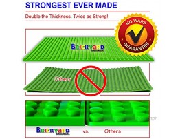 Brickyard Building Blocks 4 Baseplates Improved Design 10 x 10 Inches Large Thick Base Plates for Building Bricks for Activity Table or Displaying Toys Green Blue Gray Sand 4-Pack Assorted