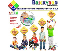 Brickyard Building Blocks STEM Toys Educational Building Toys for Kids Ages 4-8 w 101 Pieces Kid-Friendly Tools Full-Color Design Guide and Toy Storage Box