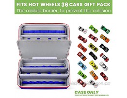 Display Case Storage Compatible with Hot Wheels Cars Gift Pack Matchbox Cars Organizer Box Compatible with Hotwheels Diecast Holds 36 Cars- Blue