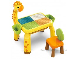 GobiDex Multi Kids Activity Table Set with Light 7 in 1 Toddler Table and Chair Set Compatible with Building Block Table Play Table Sand Table and Water Table for Boys Girls