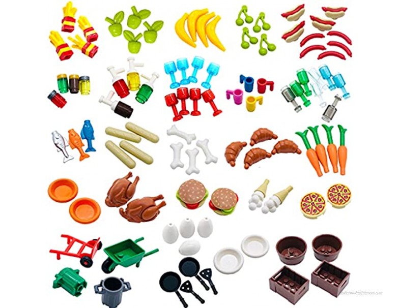 Kitchen Food Accessories Building Block Toy Brick Compatible for Major Brands for Mini Figure Part