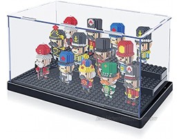 KKU Display Case for Minifigure Action Figures Blocks Acrylic Minifigure Display Case Box Storage with 3 Movable Steps Gift for Kids Adults