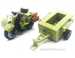 koolfigure Custom WW2 Military Building Blocks Set Green Military Motorcycle Mini Weapon Carrier Bricks Toys Model C