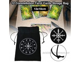 Owlhouse Tarot Storage Bag 12 Constellation Symbol Protective Card Board Game Embroidery Bag13X18cm German Cashmere with Drawstring Tarot Bag Dice Bag Card Bag Jewelry Pouch