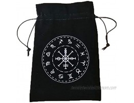 Owlhouse Tarot Storage Bag 12 Constellation Symbol Protective Card Board Game Embroidery Bag13X18cm German Cashmere with Drawstring Tarot Bag Dice Bag Card Bag Jewelry Pouch