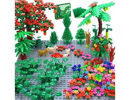Sawaruita Garden Park Building Block Toy Set，Flower Botanical Scenery Accessories 450 +  Compatible All Major Brands（Including 2Pack of 5 x 5 Base Plate A