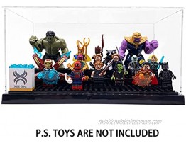 X XIN·SHI Display Case for Minifigure Action Figures Blocks Display Box Storage Gifts for Children,Black