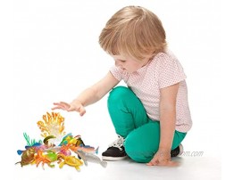 42pcs Mini Ocean Animals Toys Realistic Plastic Sea Creature Figure Toys Fake Under The Sea Creatures Bath Toys for Kids Toddlers