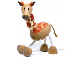 Anamalz Giraffe Wooden Animal Toy for Toddlers Fun and Posable Giraffe for Early Learning Montessori and STEM Smooth Natural Wood Boys and Girls