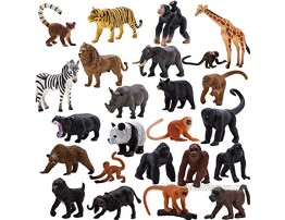 Animals Figures,24 Pcs Realistic Animal Toy Set with Lion,Panda,Monkey,Zebra,Tiger,Elephant,Giraffe etc,Cake Toppers Birthday Gift for Kids