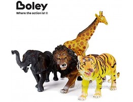 Boley 4 Piece Jumbo 11 Safari Animals Set Large Zoo Animals and Jungle Animals Set Includes Elephant Giraffe Lion and Tiger Ideal Educational Toy for Kids Children Toddlers
