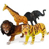Boley 4 Piece Jumbo 11 Safari Animals Set Large Zoo Animals and Jungle Animals Set Includes Elephant Giraffe Lion and Tiger Ideal Educational Toy for Kids Children Toddlers