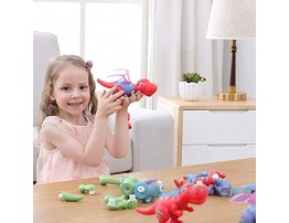 CHICYA Magnetic Block Cartoon Dinosaur Toys with Lighting & Sound Touch Recording,Imaginative DIY Building Toy Gifts for Ages 3+2IN1 Gift Wrap