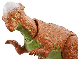 Jurassic World Savage Strike Pachycephalosaurus Figure in Smaller Size with Unique Attack Moves Like Biting Head Ramming Wing Flapping Articulation and More