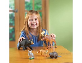 Learning Resources Jumbo Forest Animals Bear Moose Beaver Owl and Fox Sorting Skills 5 Pieces Ages 3+