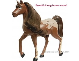 Mattel Spirit Untamed Herd Horse Approx. 8-in Moving Head,Chestnut Pinto with Long Black Mane& Playful Stance Great Gift for Horse Fans Ages 3 Years Old & Up