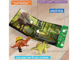 Olefun Dinosaur Toys for 3 Years Old & Up Dinosaur Sound Book & 12 Realistic Looking Dinosaurs Figures Including T-Rex Triceratops Utahraptor for Kids Boys and Girls