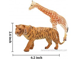 Safari Animals Figures Toys 20 Piece Realistic Plastic Animals Figurines African Zoo Wild Jungle Animals Playset with Elephant Giraffe Lion Tiger for Kids Party Supplies Cake Topper