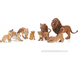 Safari Zoo Animals Figures Toys 14 Piece Realistic Jungle Animal Figurines African Wild Plastic Animals with Lion Elephant Giraffe Educational Learning Playset for Toddlers Kids Children