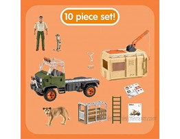 Schleich Wild Life 10-piece Animal Rescue Toy Truck with Ranger and Animals Playset for Kids Ages 3-8 Multicolore 11 x 39 x 23 cm