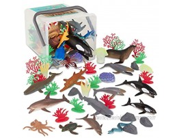 Terra by Battat – Marine World – Assorted Fish & Sea Creature Miniature Animal Toys for Kids 3+ 60 Pc