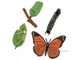 Yardwe 4Pcs Insect Figurines Life Cycle of Monarch Butterfly Plastic Caterpillars to Butterflies Bug Figures Toy Kit Educational School Project for Kids Gift
