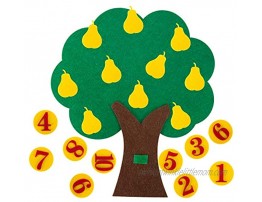 Biubee 2 Pcs Felt Pear Tree Toy- Educational Pear and Number Matching Toy Montessori Math Toy for Kids Learning Numbers