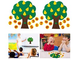 Biubee 2 Pcs Felt Pear Tree Toy- Educational Pear and Number Matching Toy Montessori Math Toy for Kids Learning Numbers