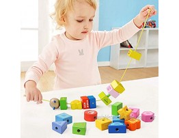 BOHS Caterpillar Lacing Block Beads String Threading Toddler Learn Math Counting Numbers and Shapes- Baby Kids Fine Motor Skills Early Development Toys