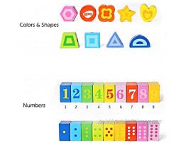 BOHS Caterpillar Lacing Block Beads String Threading Toddler Learn Math Counting Numbers and Shapes- Baby Kids Fine Motor Skills Early Development Toys