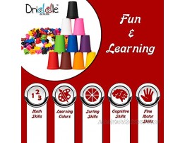 Driddle Colorful Counting Bears with Matching Cups 100 Bears Sort Count & Color Recognition Learning Toy for Toddler & Kids Montessori Education Preschool Game